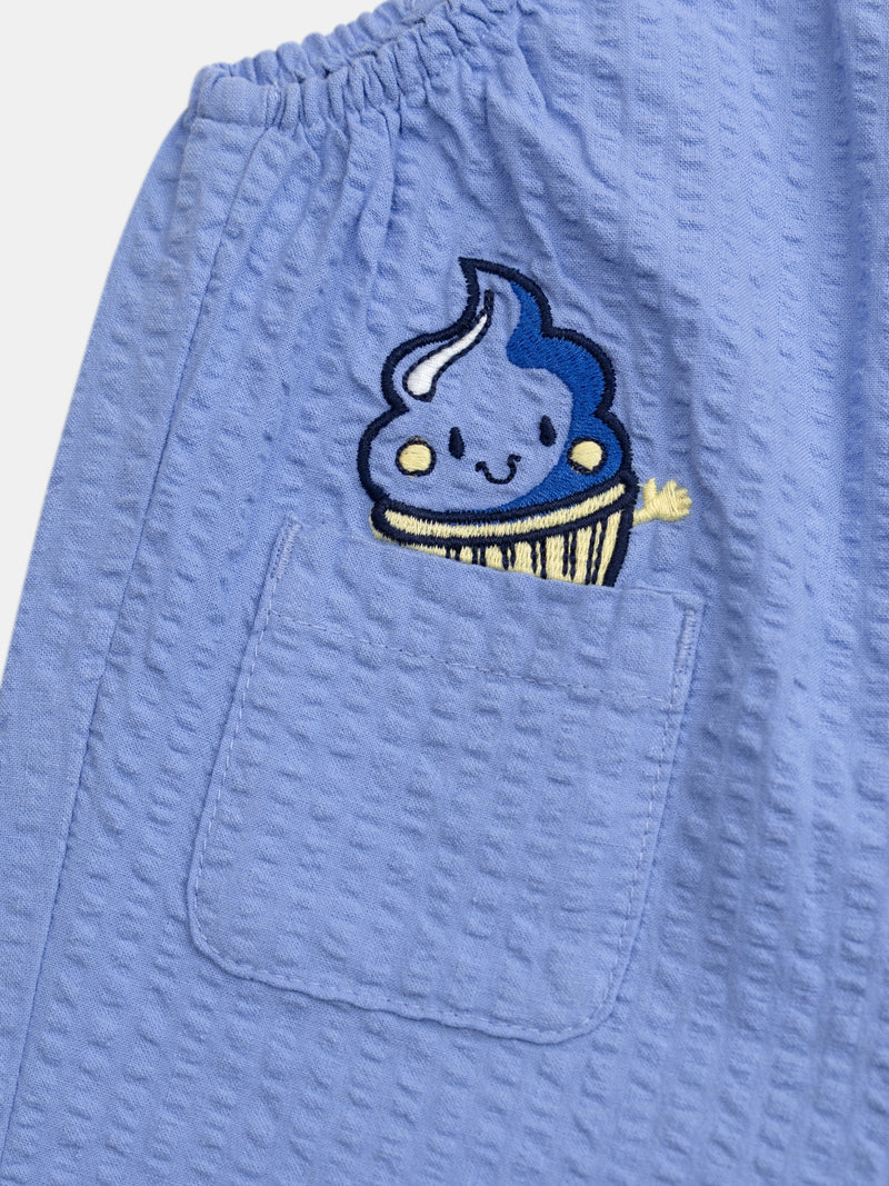 Salopette corta azul para bebé niño