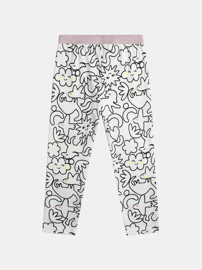 Pijama largo crema con estampado integral "DREAM" para niña