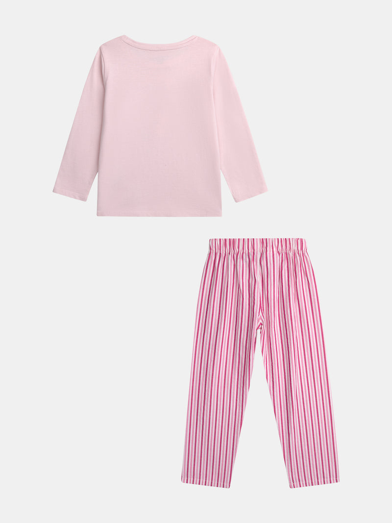 Pijama largo rosa "Hello Sunshine" para niña