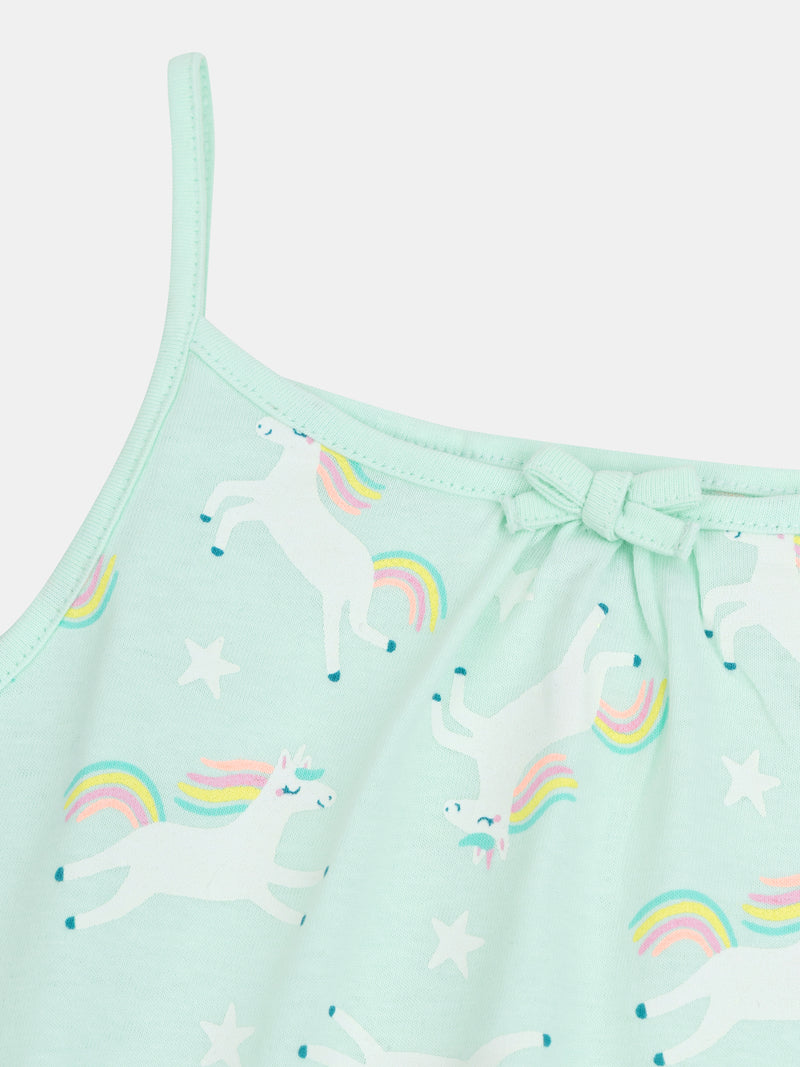 Ropa de noche fosforescente con estampado de "Unicornios Mágicos" para niñas