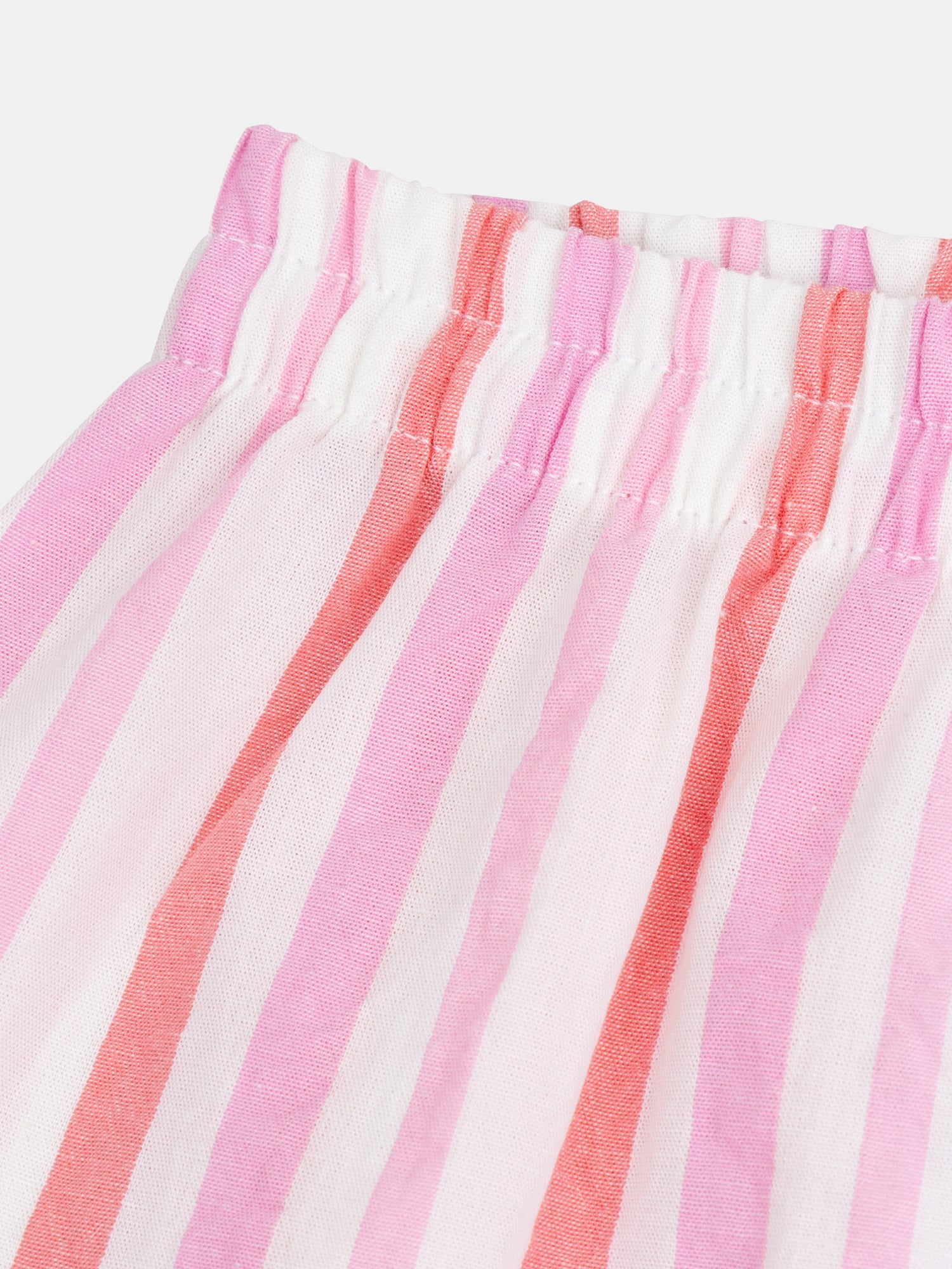 Pijama corto rosa con estampado "Playa Fiesta" para niña