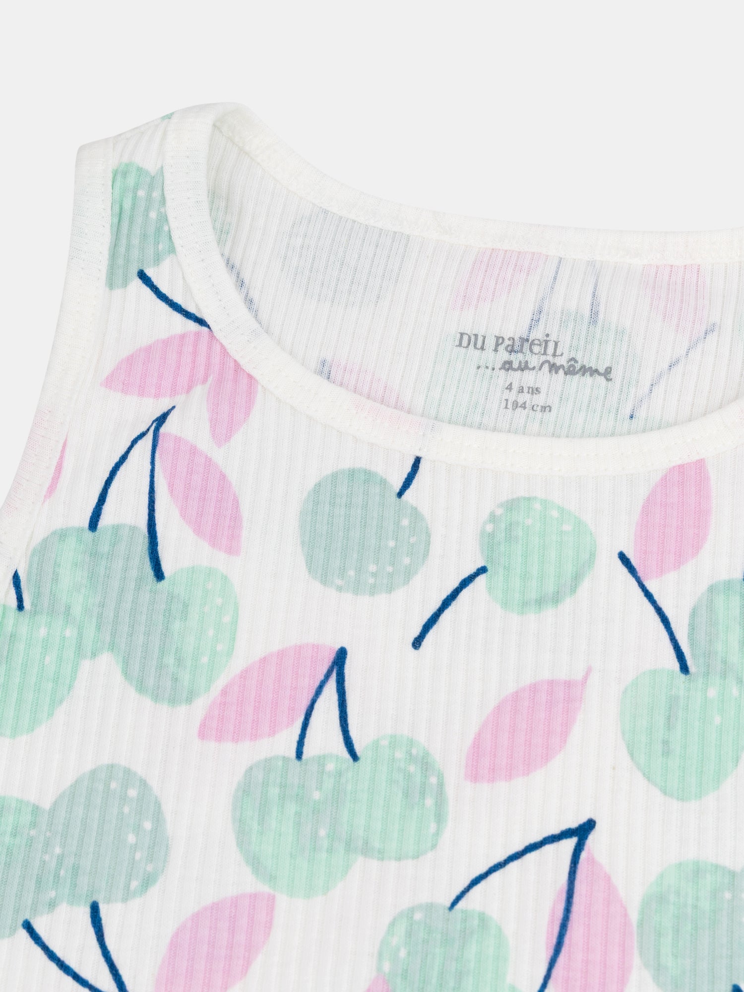 Pijama corto con tirantes y estampado de "Cerezas Pastel" para niña