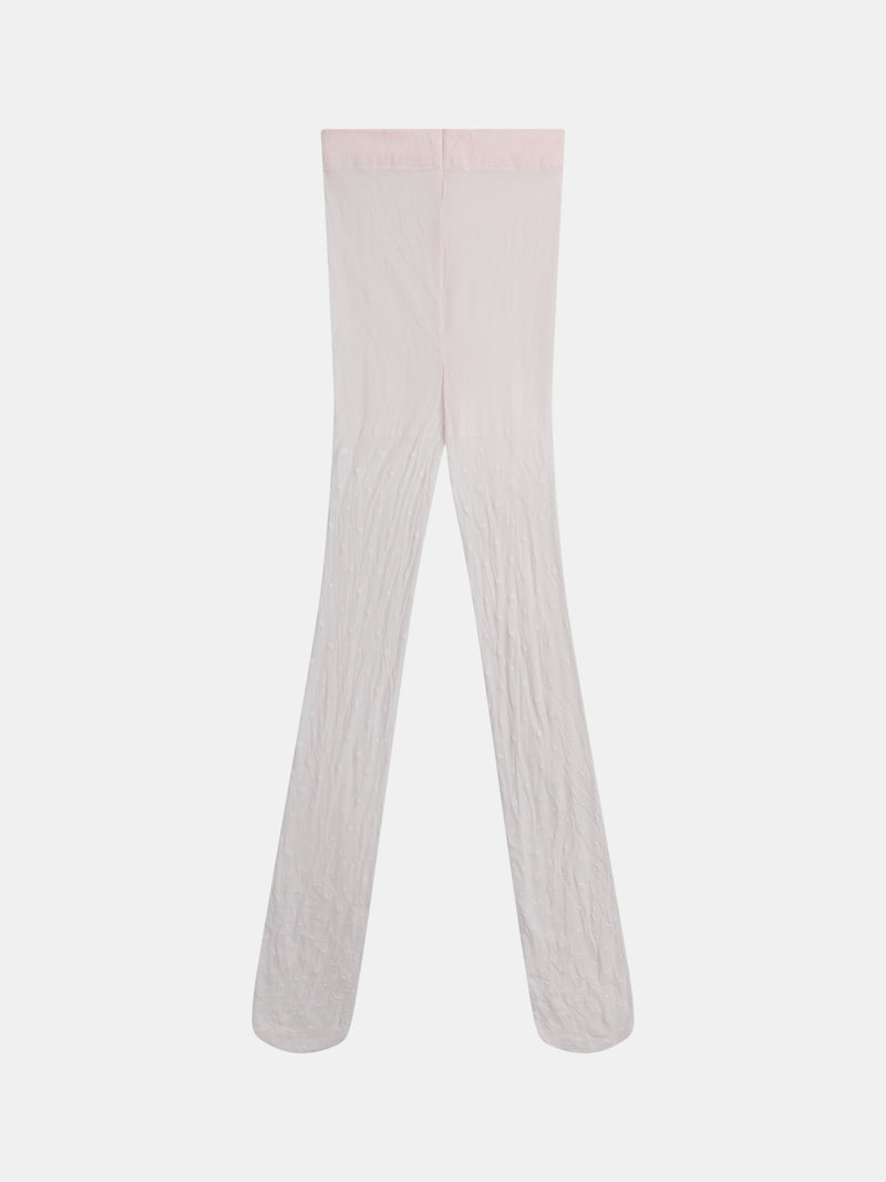 Pantys finos rosas con motivo de puntos para niñas