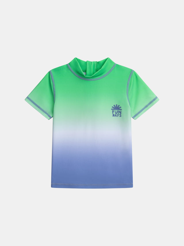 Camiseta de baño UPF 50+ bicolor tie&dye para niño