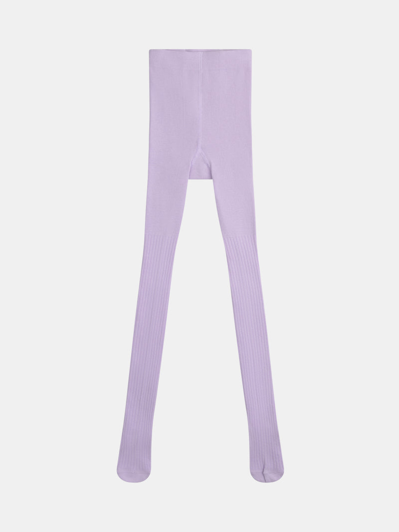 Medias lilas brillantes para niña