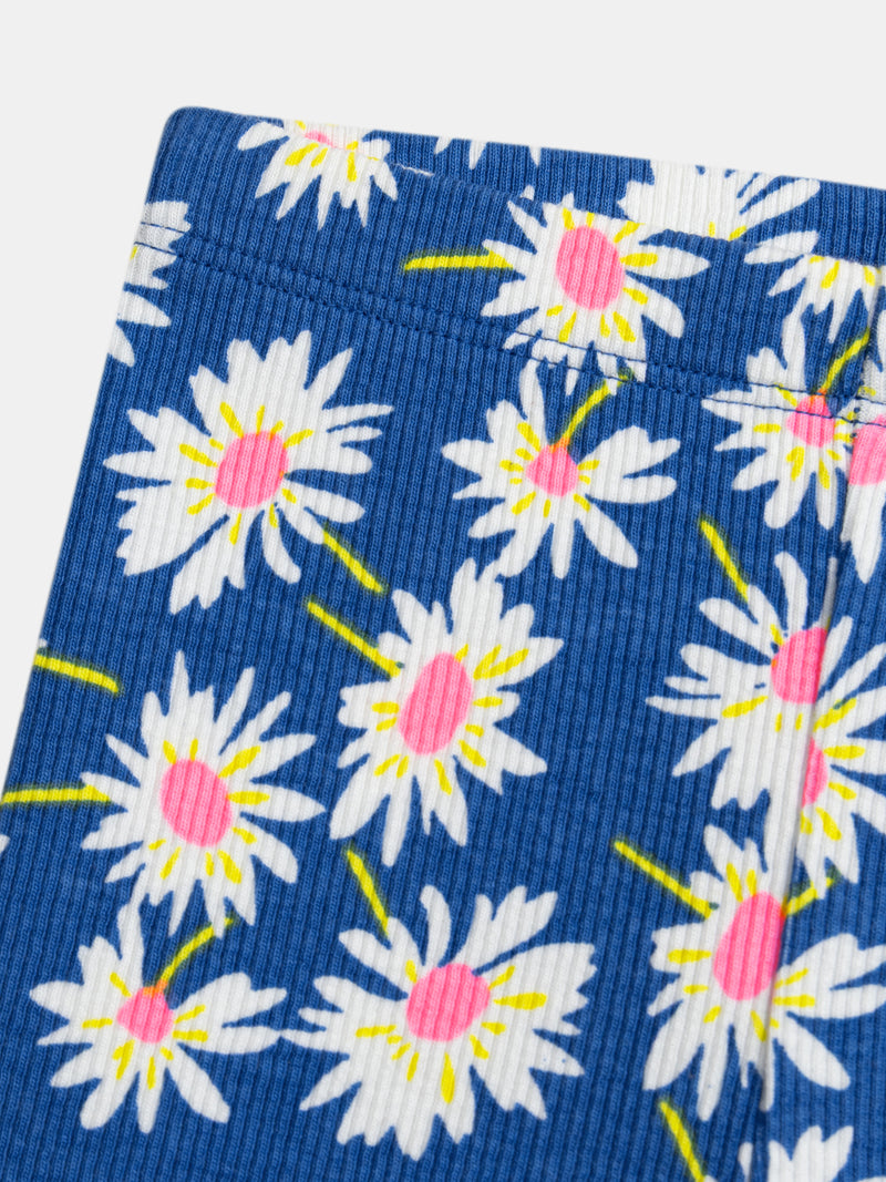 Mallas Azules con Flores para Bebé Niña