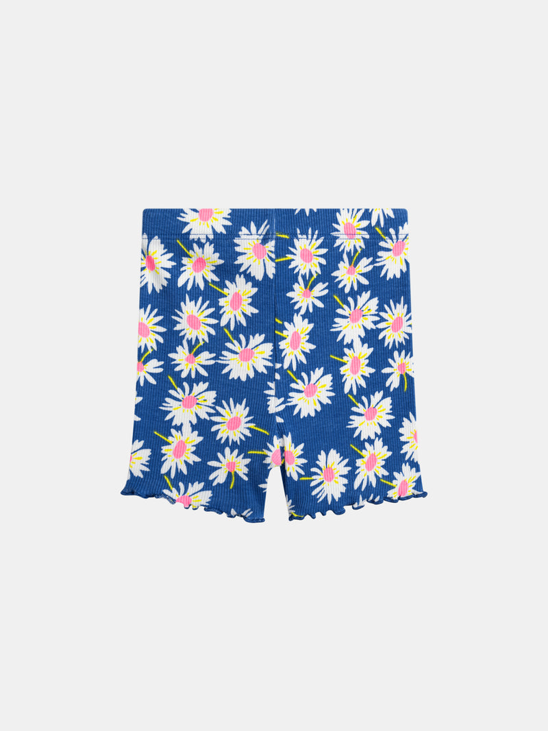 Mallas Azules con Flores para Bebé Niña