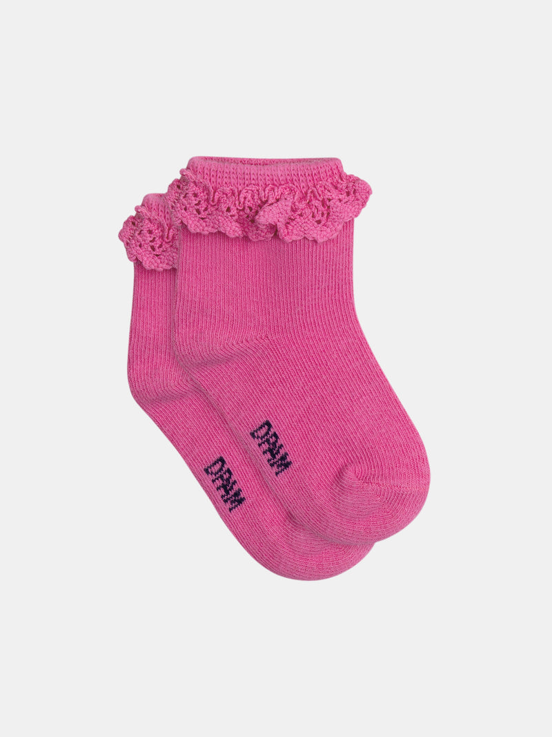 Calcetines lilas con encaje para bebés chicas