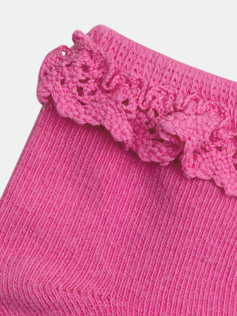 Calcetines lilas con encaje para bebés chicas