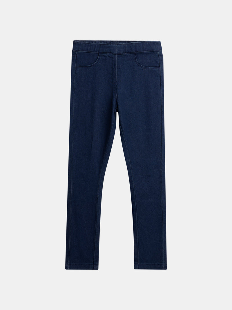 Pantalones de jogging de denim azul oscuro para niñas