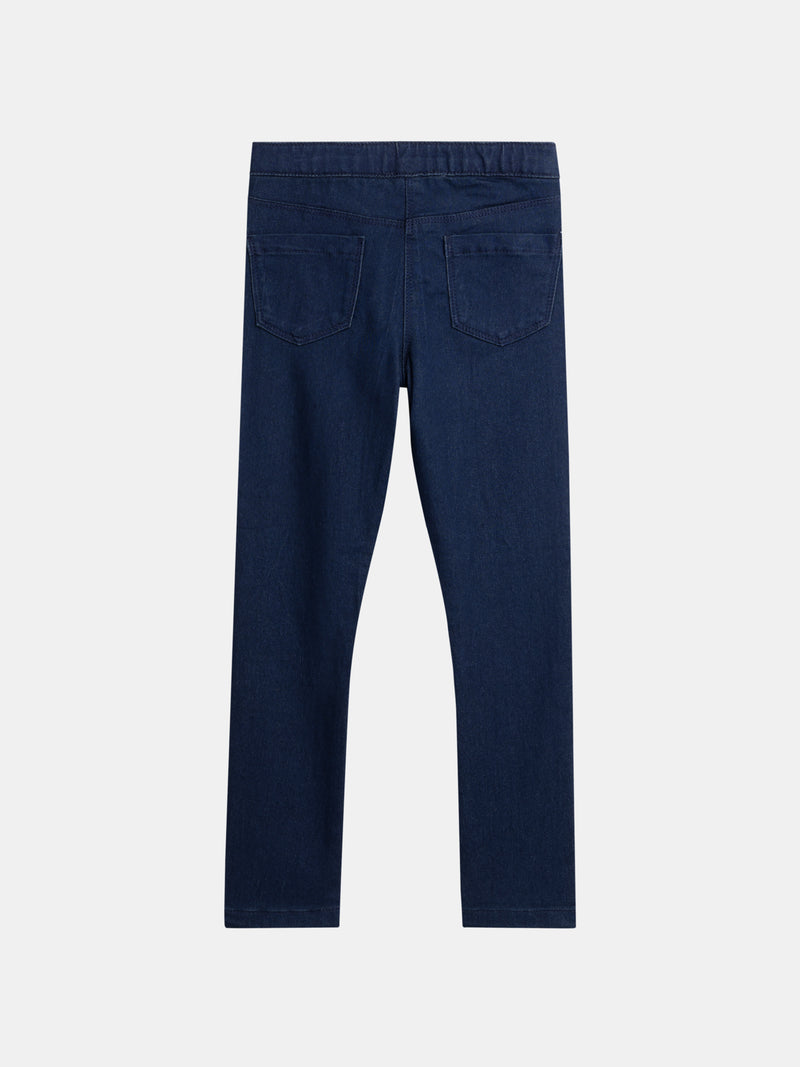 Pantalones de jogging de denim azul oscuro para niñas