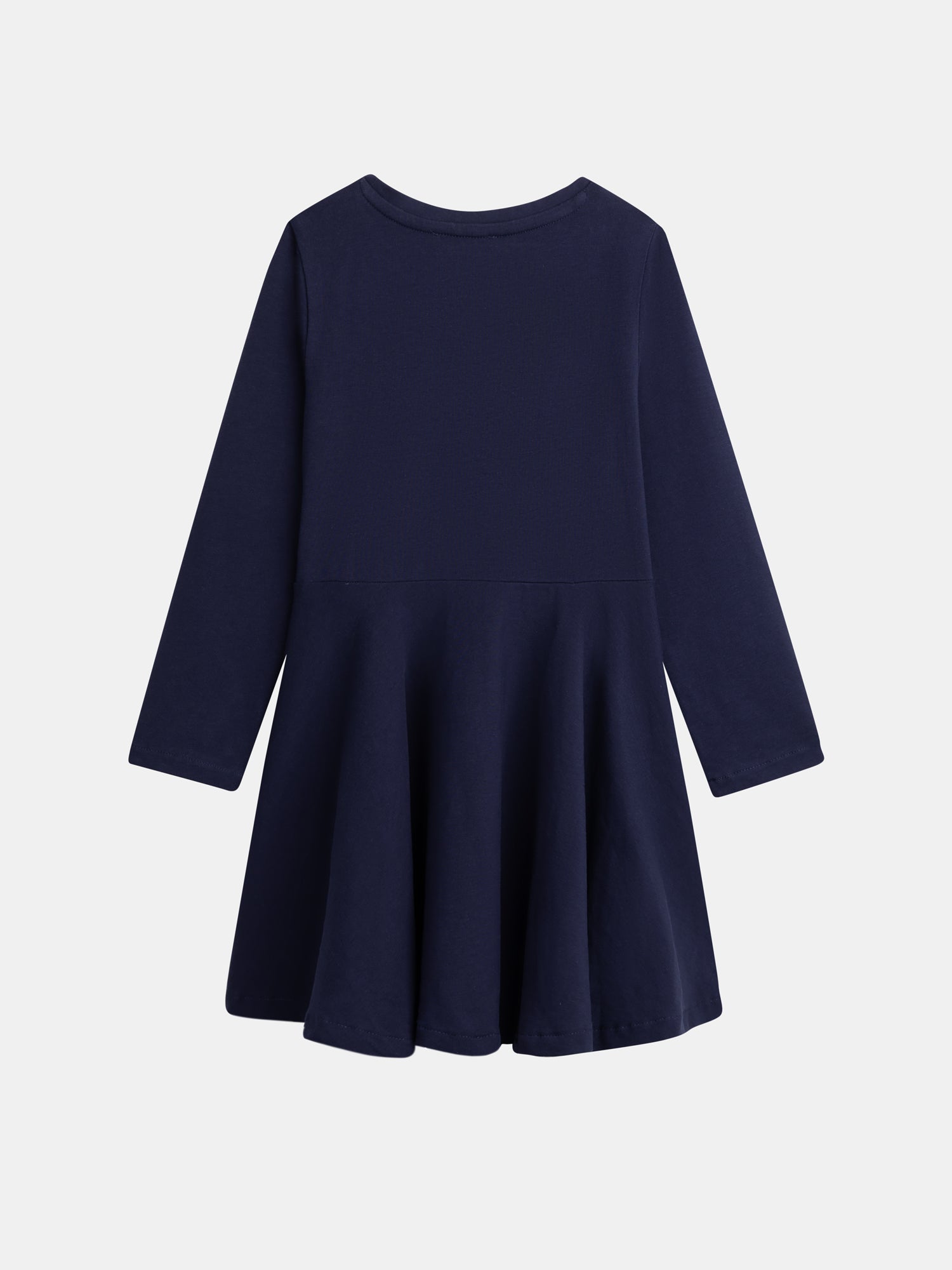 Robe marine broderie coeur pour fille