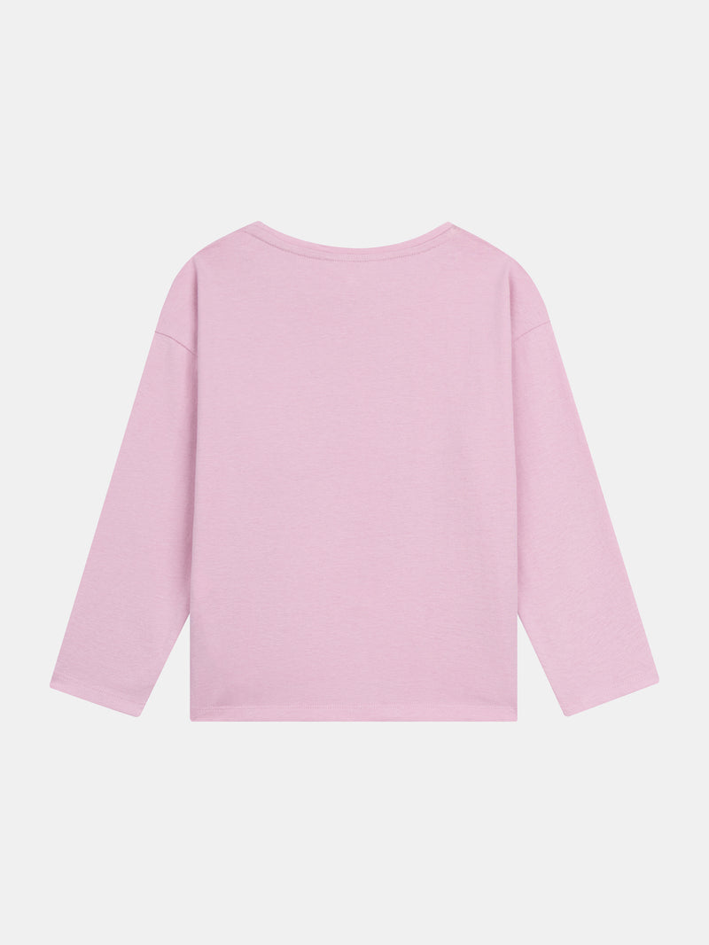 T-shirt rose animation licorne pour fille