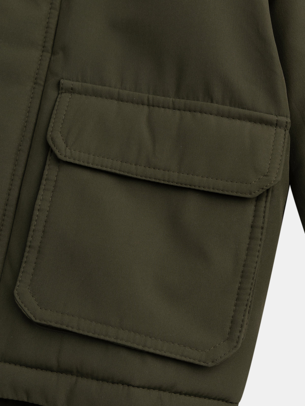 Parka verte doublée sherpa pour garçon