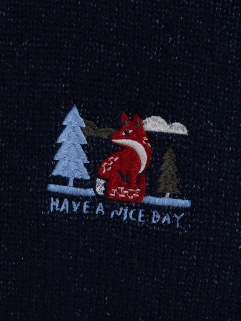 Pull bleu foncé à col montant pour garçon