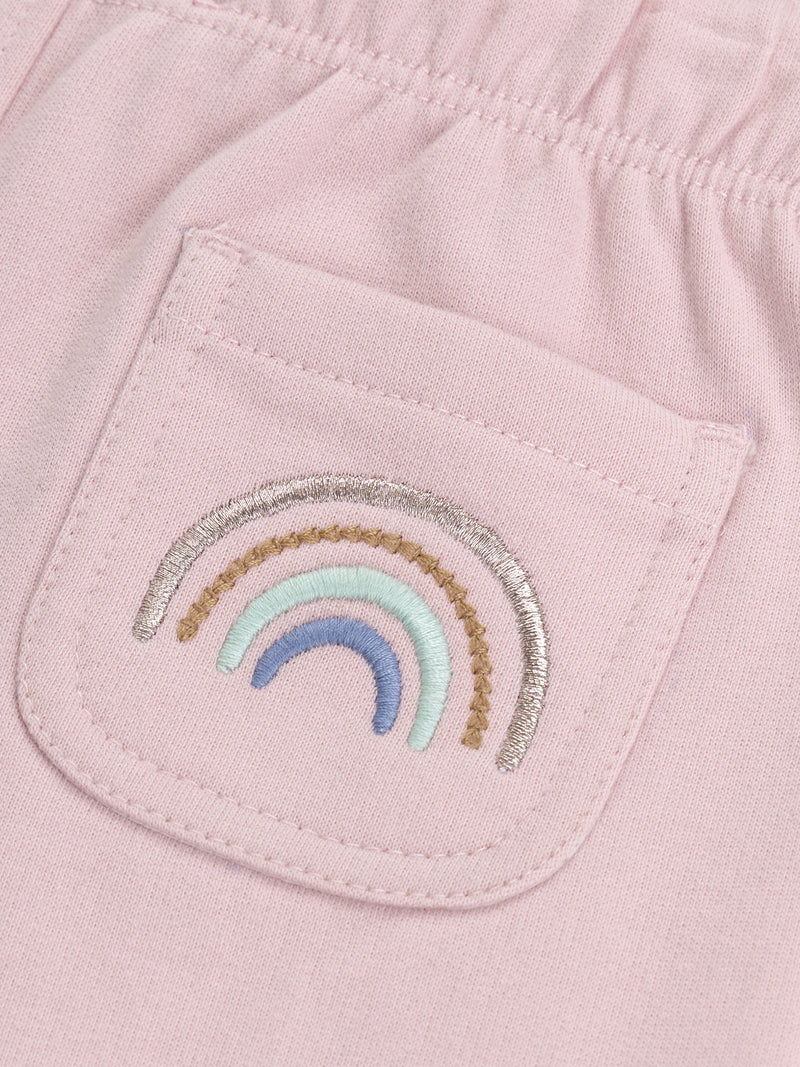 Conjunto de sudadera y pantalones rosa "RAINBOW" para niña