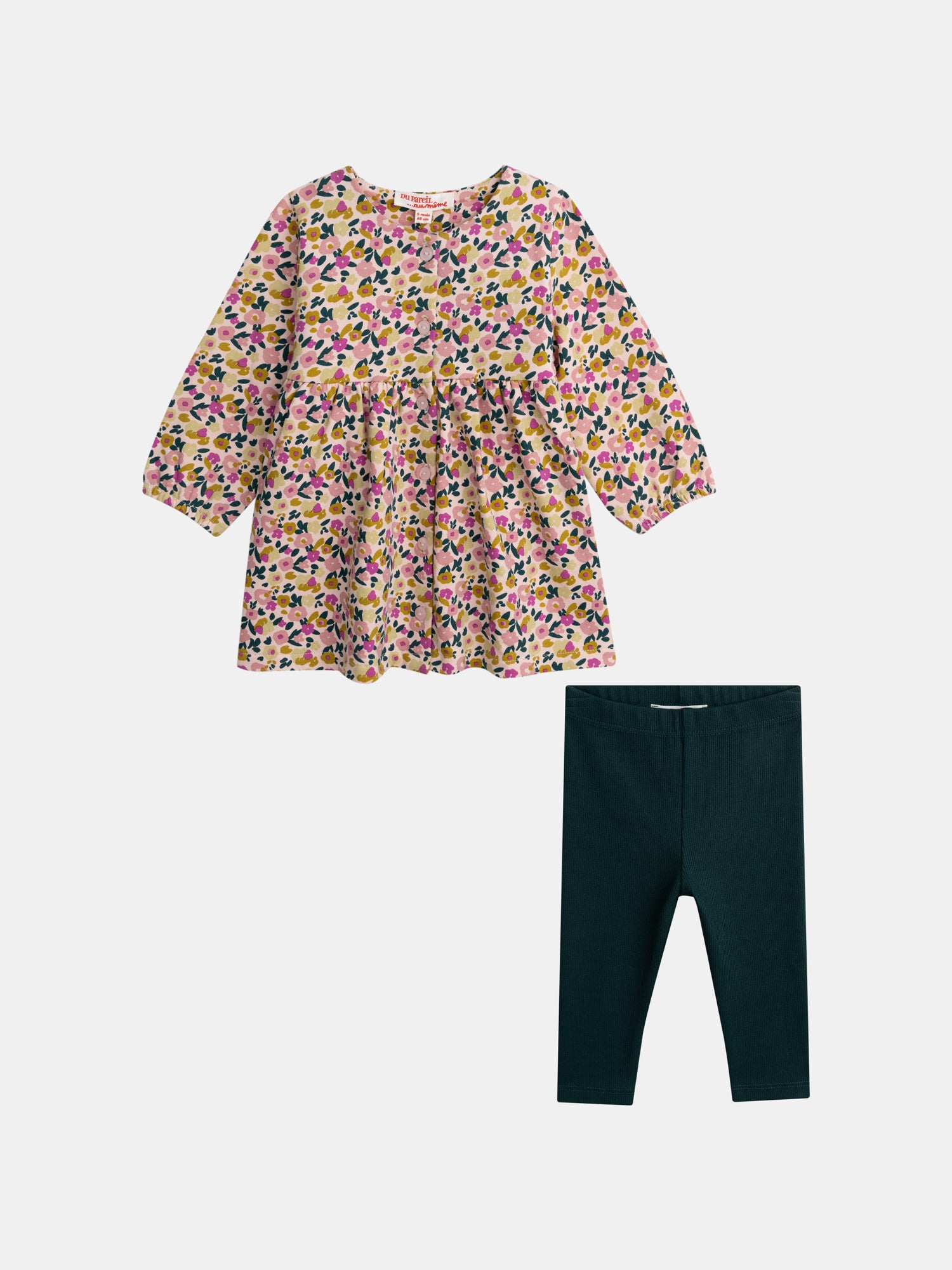 Ensemble robe imprimée et legging "Wild Campus" pour bébé fille