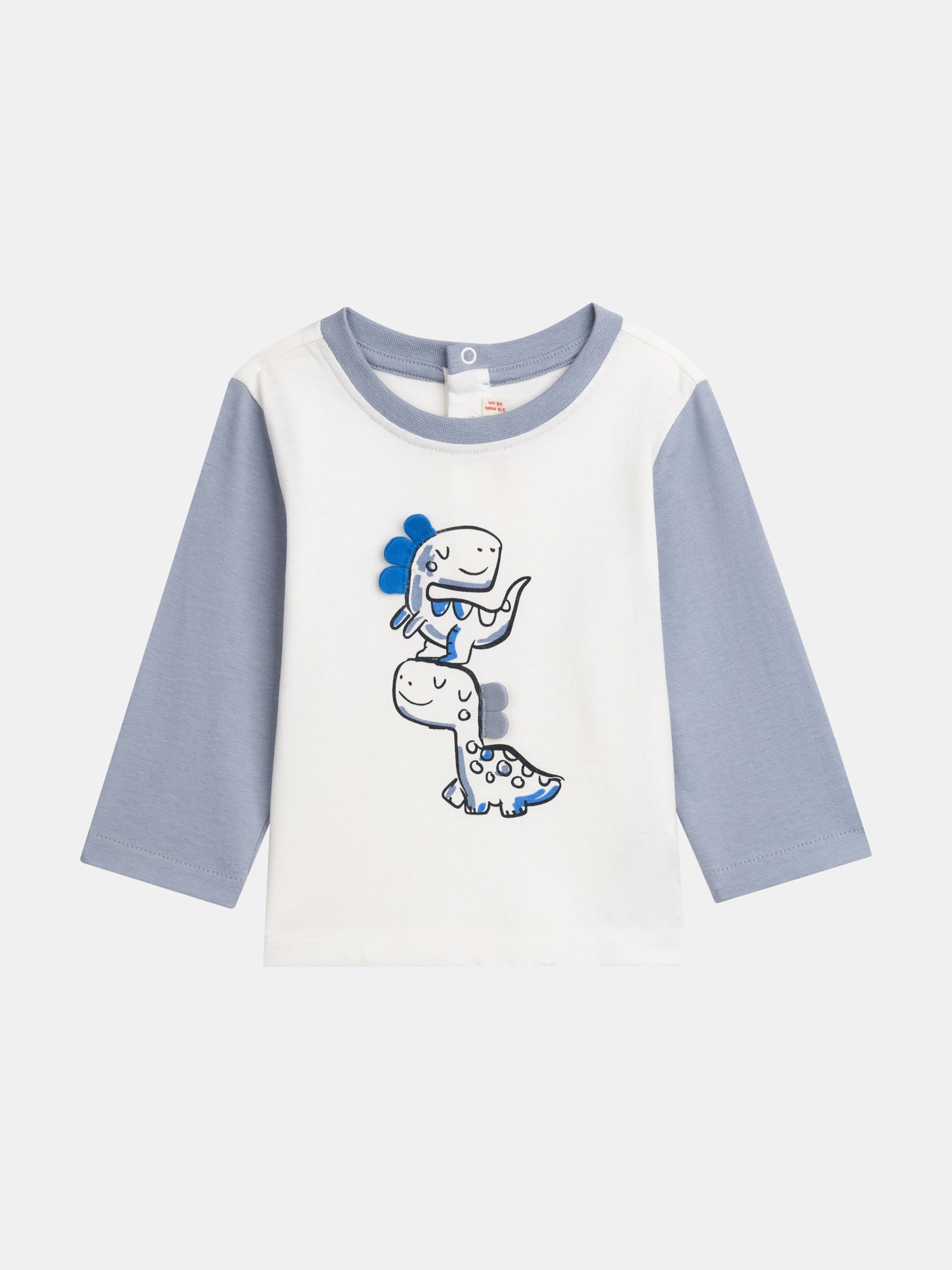 Camiseta de manga larga bicolor "Dinosaure" para niño