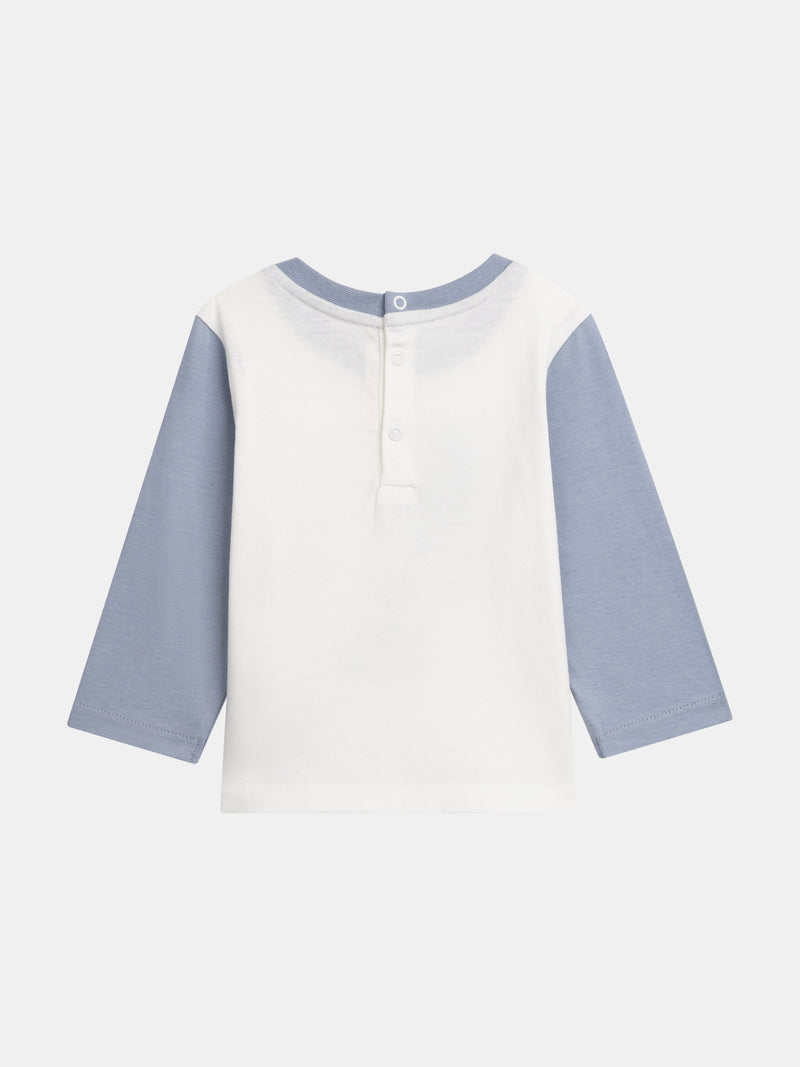 Camiseta de manga larga bicolor "Dinosaurio" para bebé niño