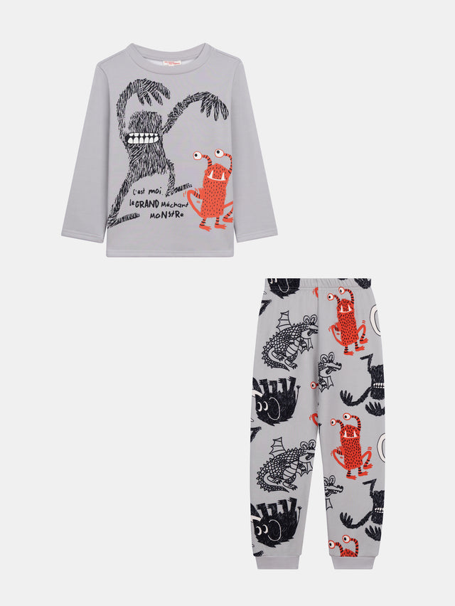 Pijama de 2 piezas de forro polar "MONSTERS" fosforescente para niños