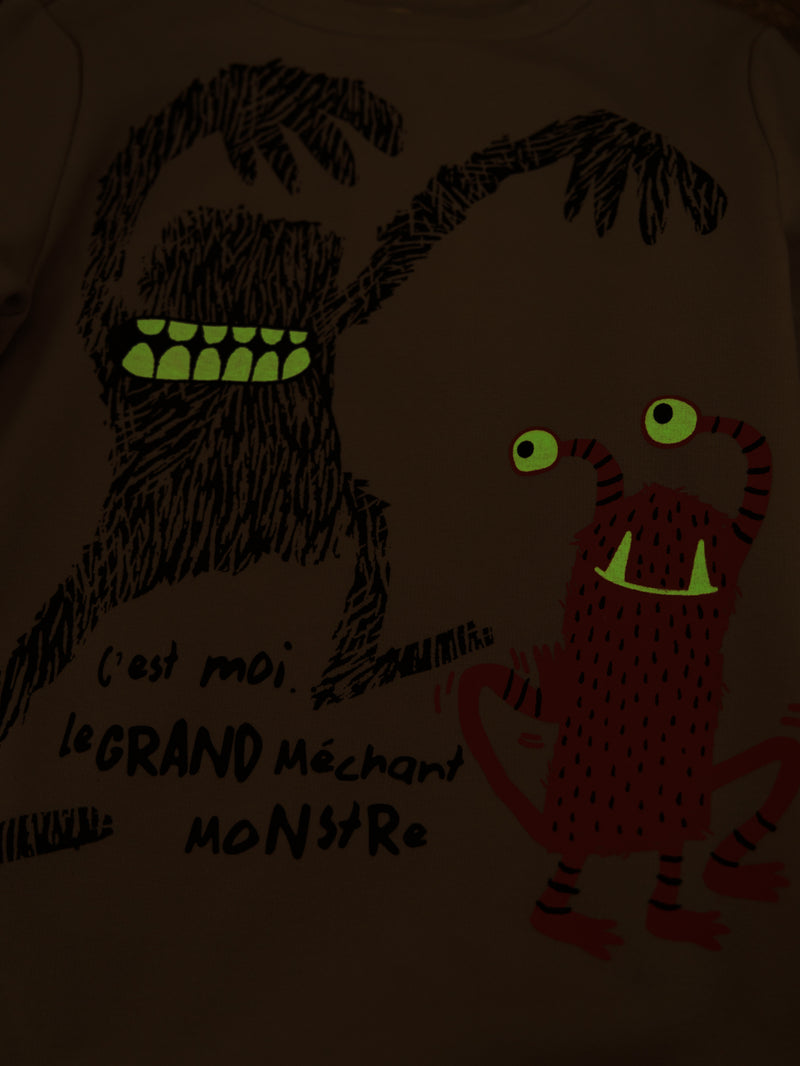 Pijama de 2 piezas de forro polar "MONSTERS" fosforescente para niños