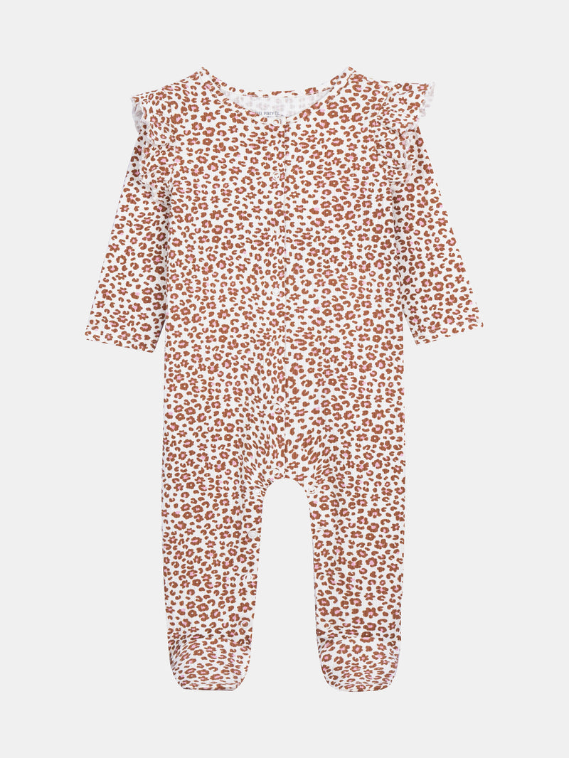 Mameluco Impreso de Leopardo Floral para Bebé Niña