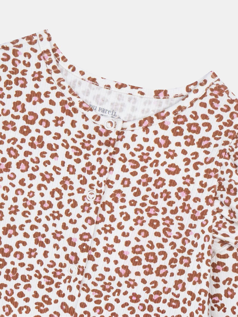 Mameluco Impreso de Leopardo Floral para Bebé Niña