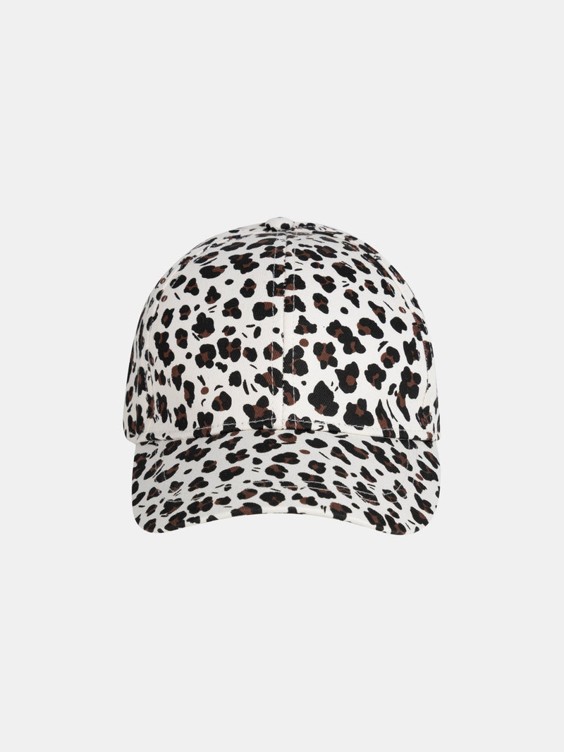 Gorra con estampado de leopardo para niñas