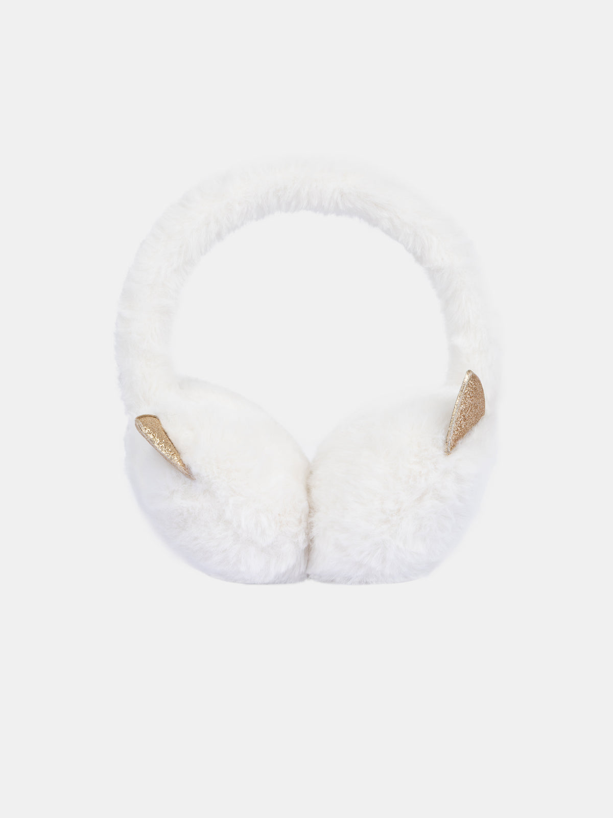 Orejeras de color crema con diseño de cabeza de gato para niñas