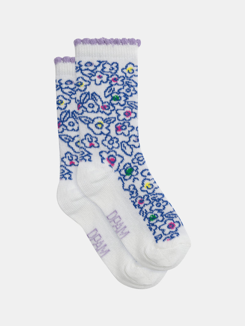 Calcetines ecru con motivos de fantasía para bebé niña