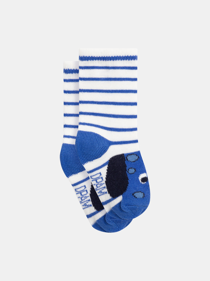 Calcetines con Rayas Coloridas y Motivo de Perro para Bebés Niños