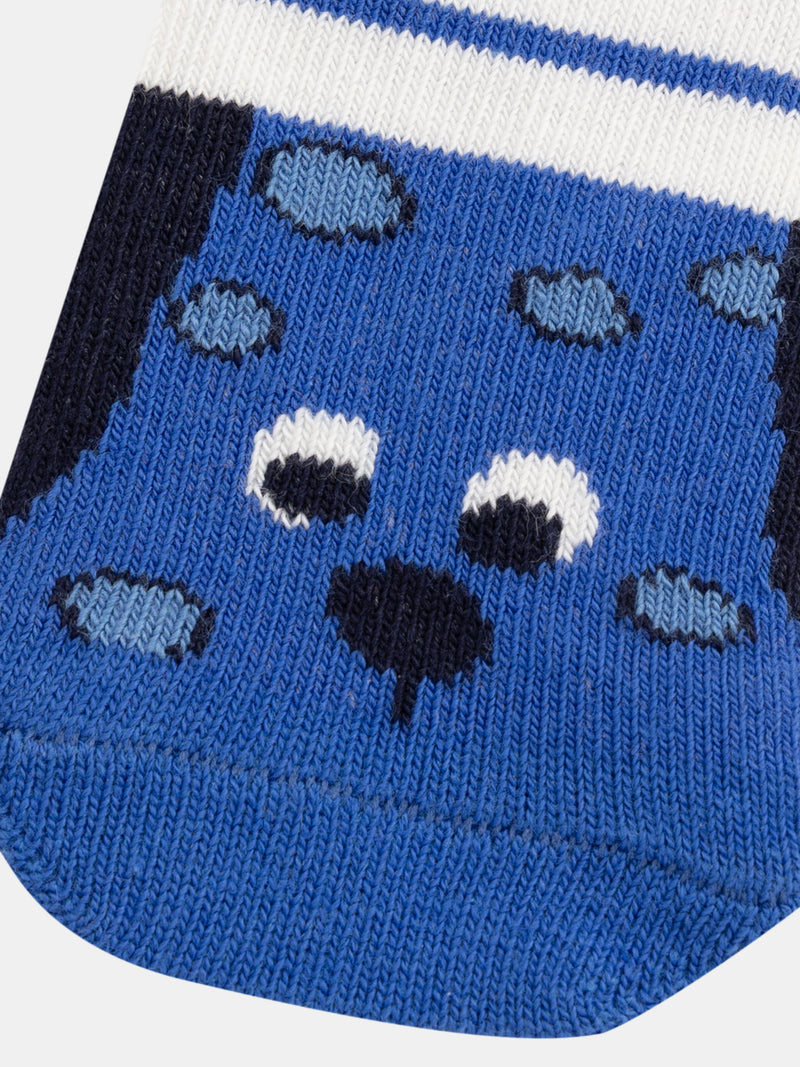 Calcetines con Rayas Coloridas y Motivo de Perro para Bebés Niños