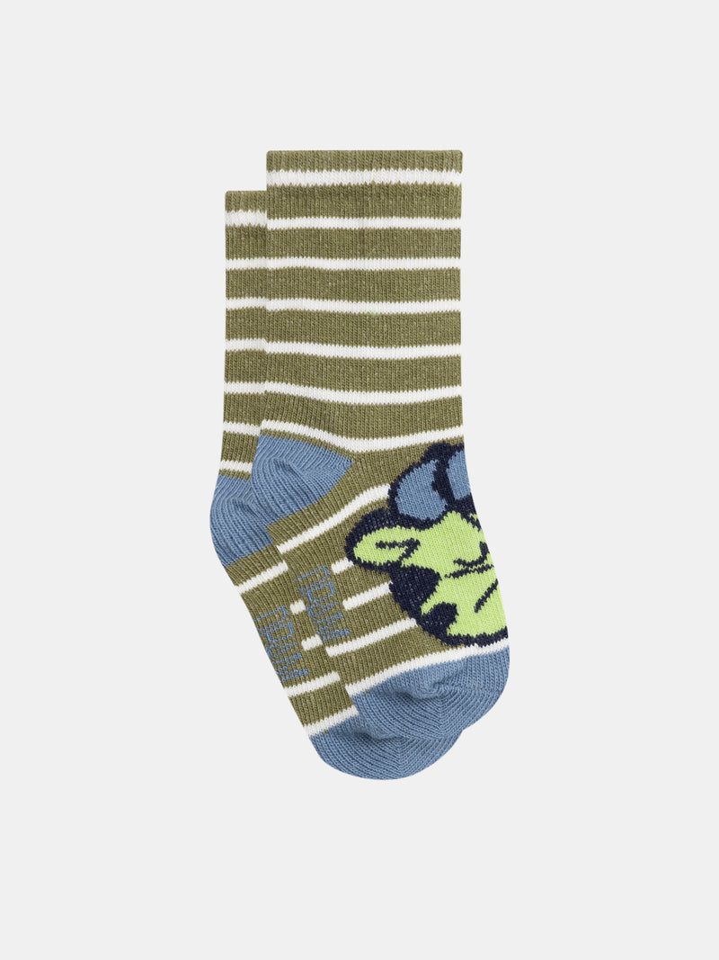 Calcetines con rayas coloridas y motivos animales para bebé niño