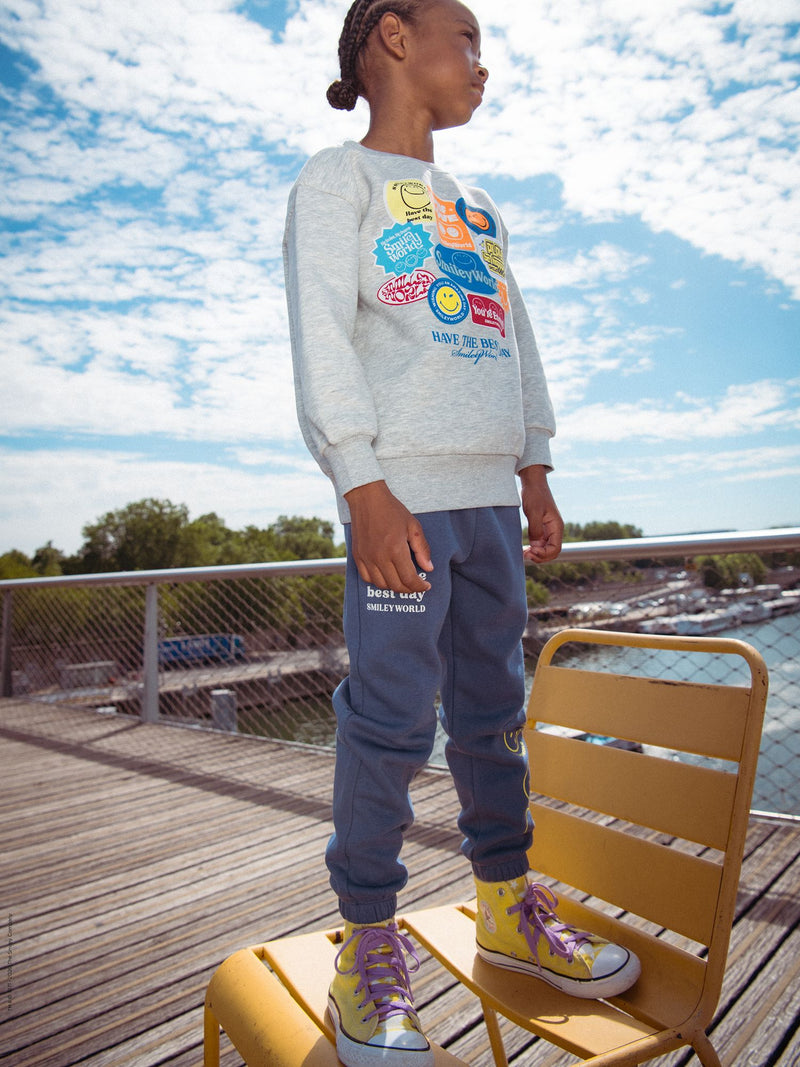 Jogging azul con estampado SMILEYWORLD para chicos