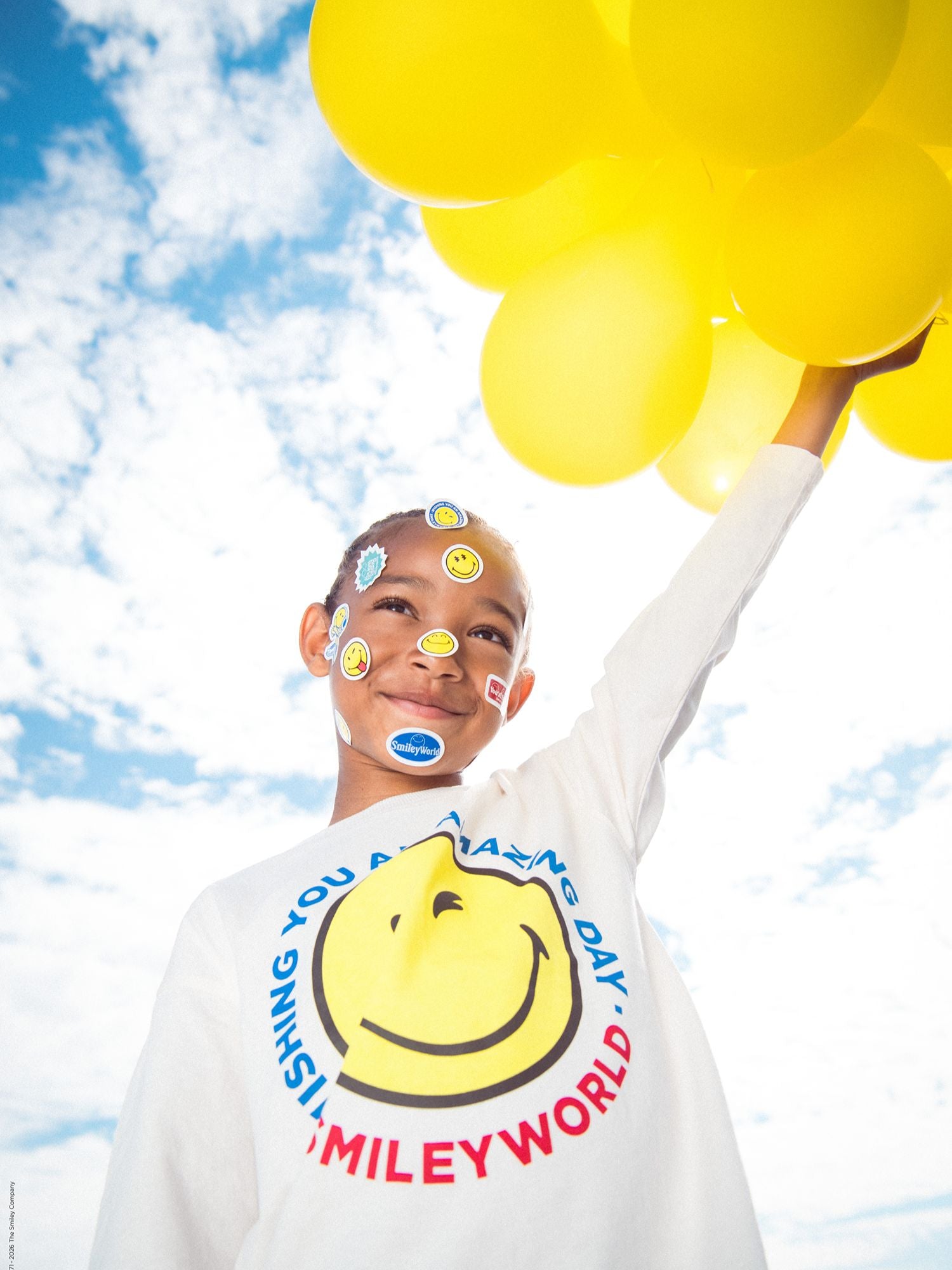 Camiseta de Manga Larga Ecru con Estampado SMILEYWORLD para Niños
