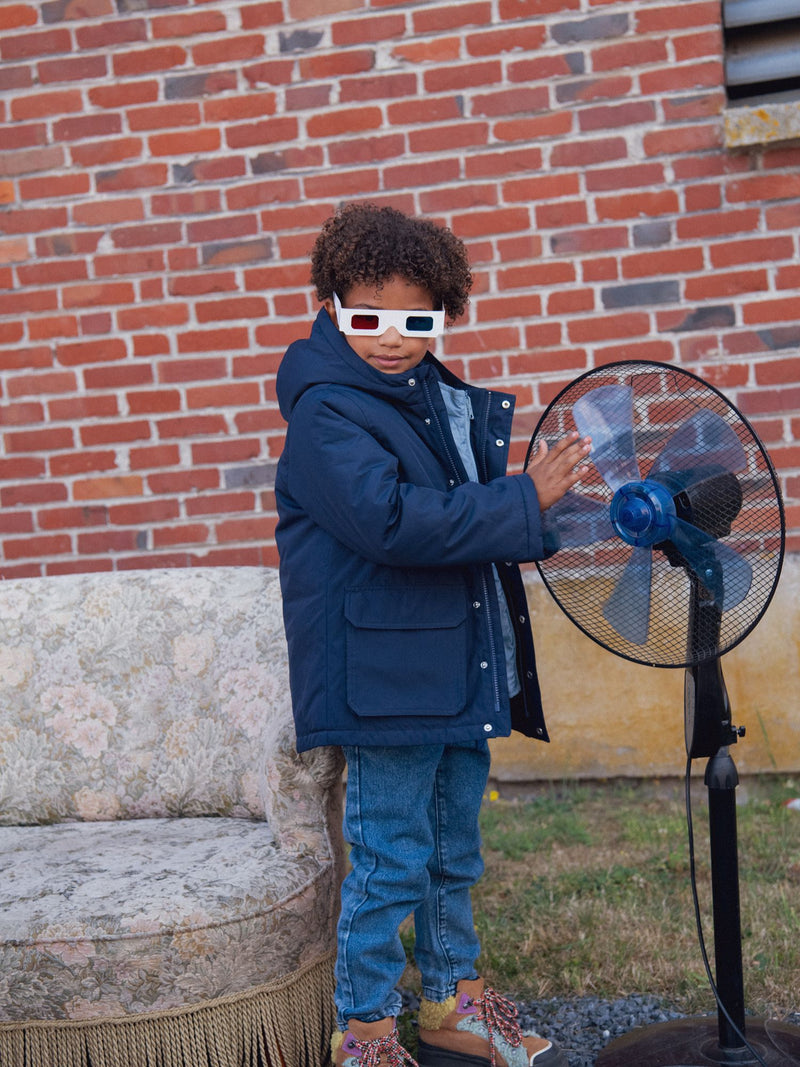 Parka 3en1 y chaqueta de plumas azules para niños