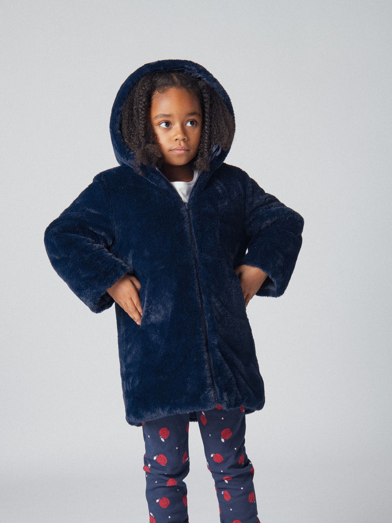 Parka reversible con estampado de manzanas para chicas