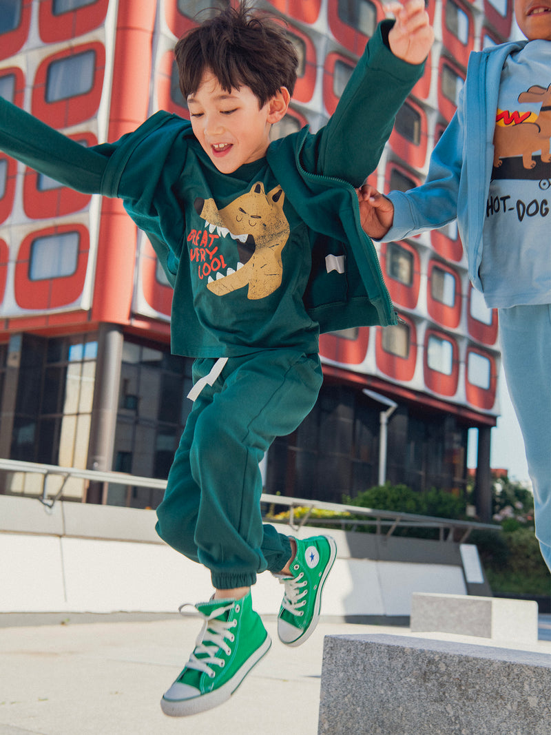 Pantalones de jogging verde oscuro para niño
