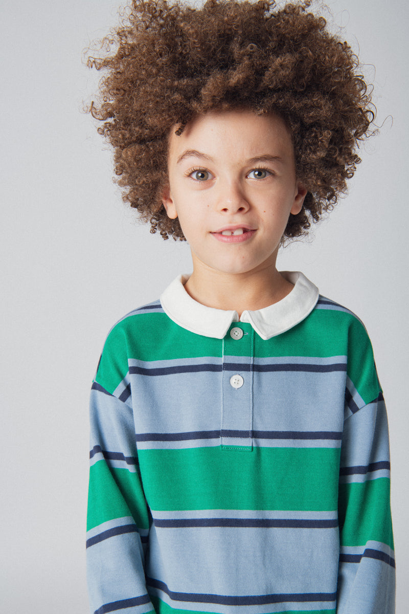 Polo manches longues à rayures pour garçon