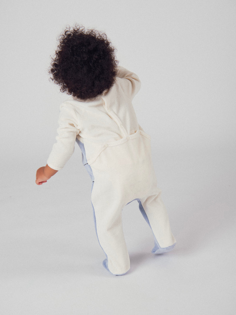 Pijama azul y gris "Conejo" para bebé niño