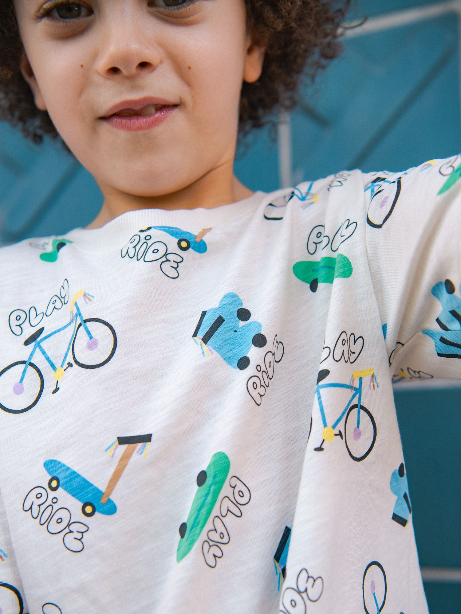 T-shirt écru à imprimé "ride"pour garçon