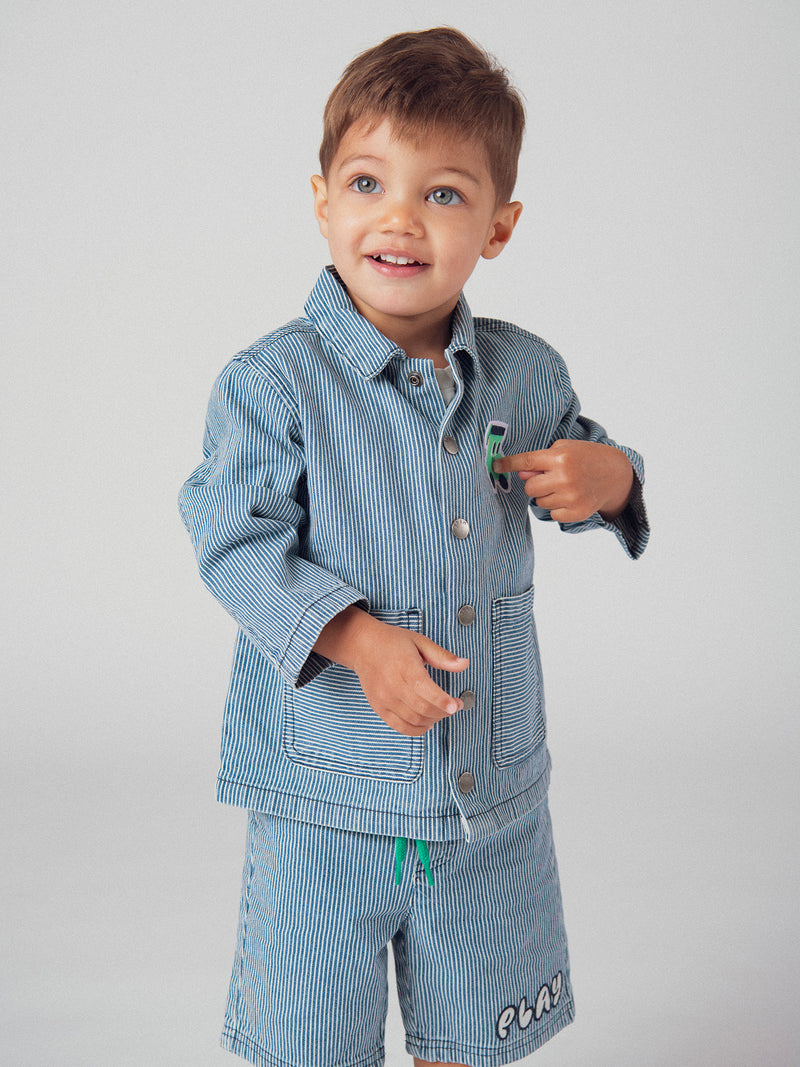 Chaqueta de mezclilla a rayas para bebé niño