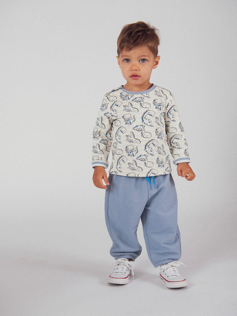 Camiseta de manga larga reversible "Dinosaurio" para bebé niño