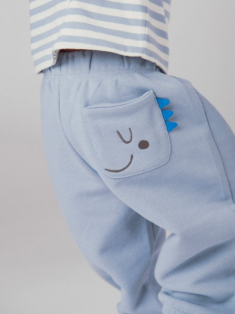 Pantalones de chándal azul de felpa para bebé niño