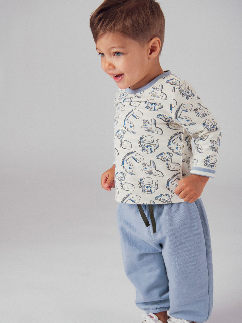 Pantalones de chándal azul de felpa para bebé niño