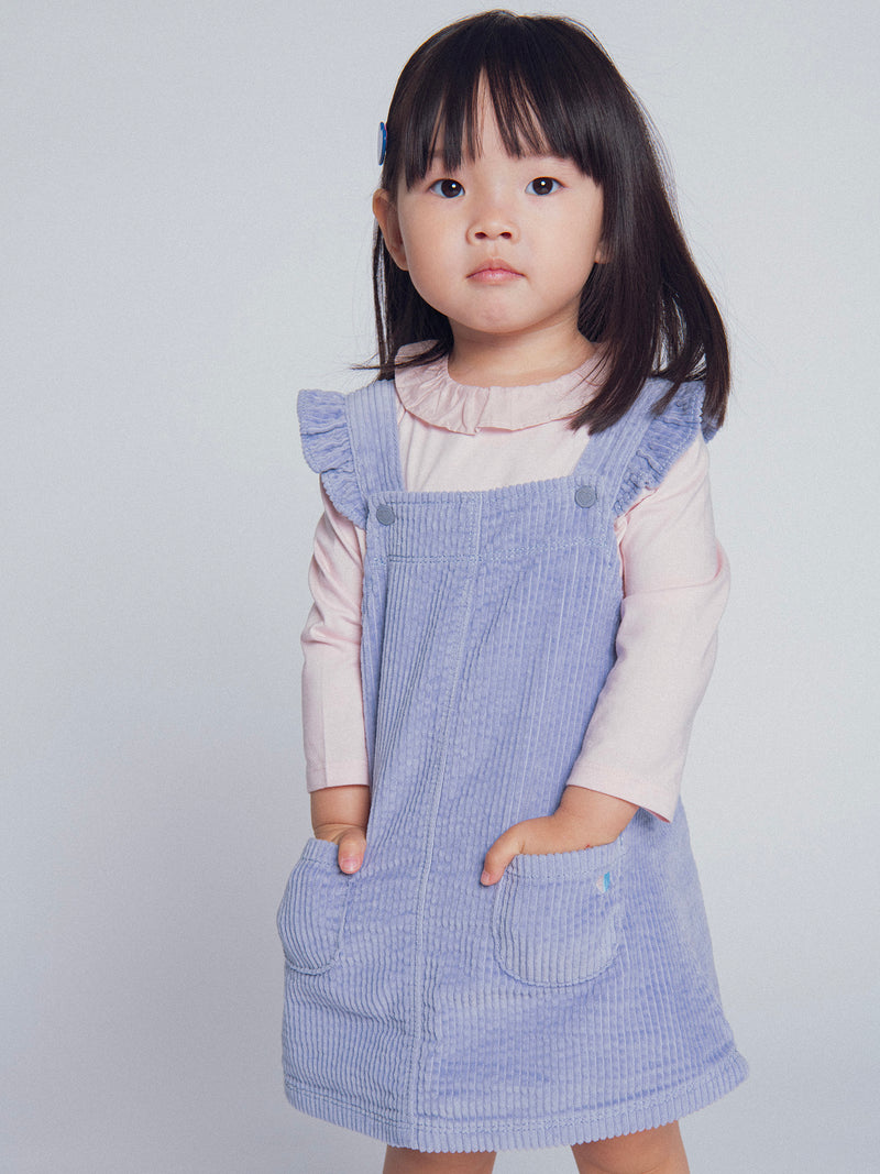 Vestido de terciopelo azul para bebé niña