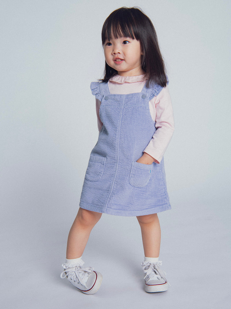Vestido de terciopelo azul para bebé niña