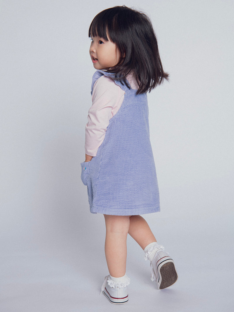 Vestido de terciopelo azul para bebé niña