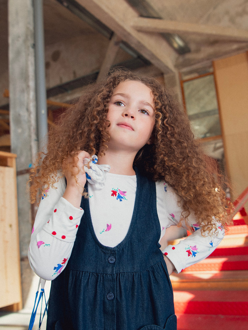 Camiseta reversible rosa pálido para niñas