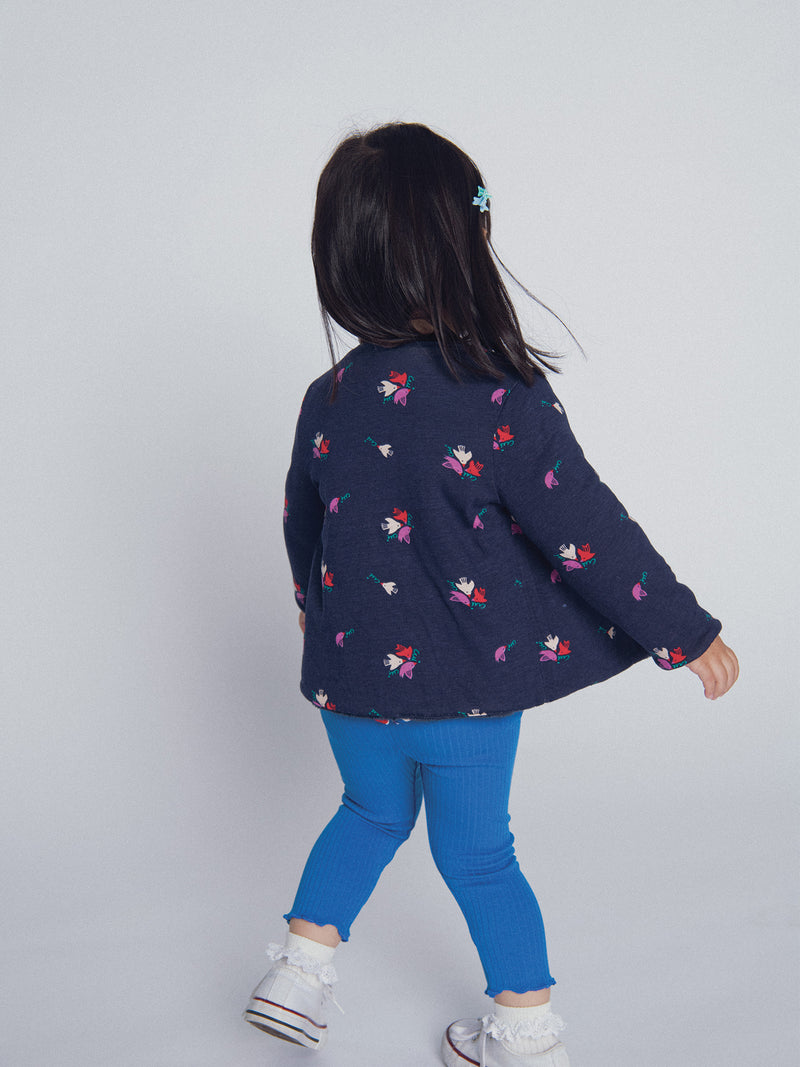 Cardigan Reversible Azul Marino "ARTY SCHOOL" para Niñas Bebés